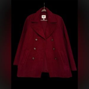 Old Navy Women's Rich Burgundy Pea Coat